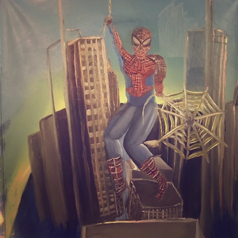 Oils Spider-Man painting 36x48
